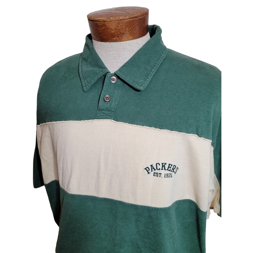 Vintage Reebok Gridiron Classic Green Bay‎ Packers Rugby Polo Shirt Size XL B22